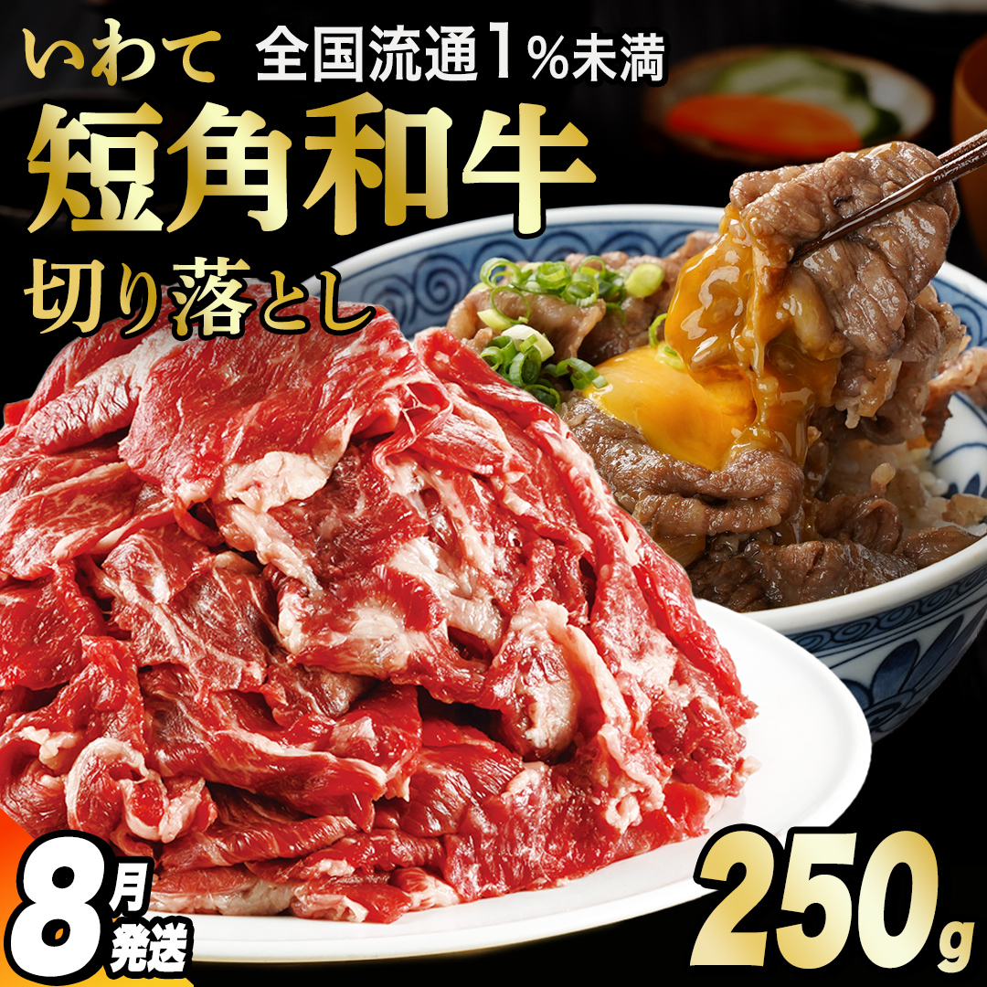 【8月発送】切り落とし 赤身 肉 牛肉 いわて 短角和牛 250g 小分けパック 真空冷凍 | 牛肉 肉 赤身 短角 和牛 国産牛 ブランド牛 切り落し 大容量 牛丼 肉じゃが 煮込み 煮物 小分け 真空パック 数量限定 (AB109-08)