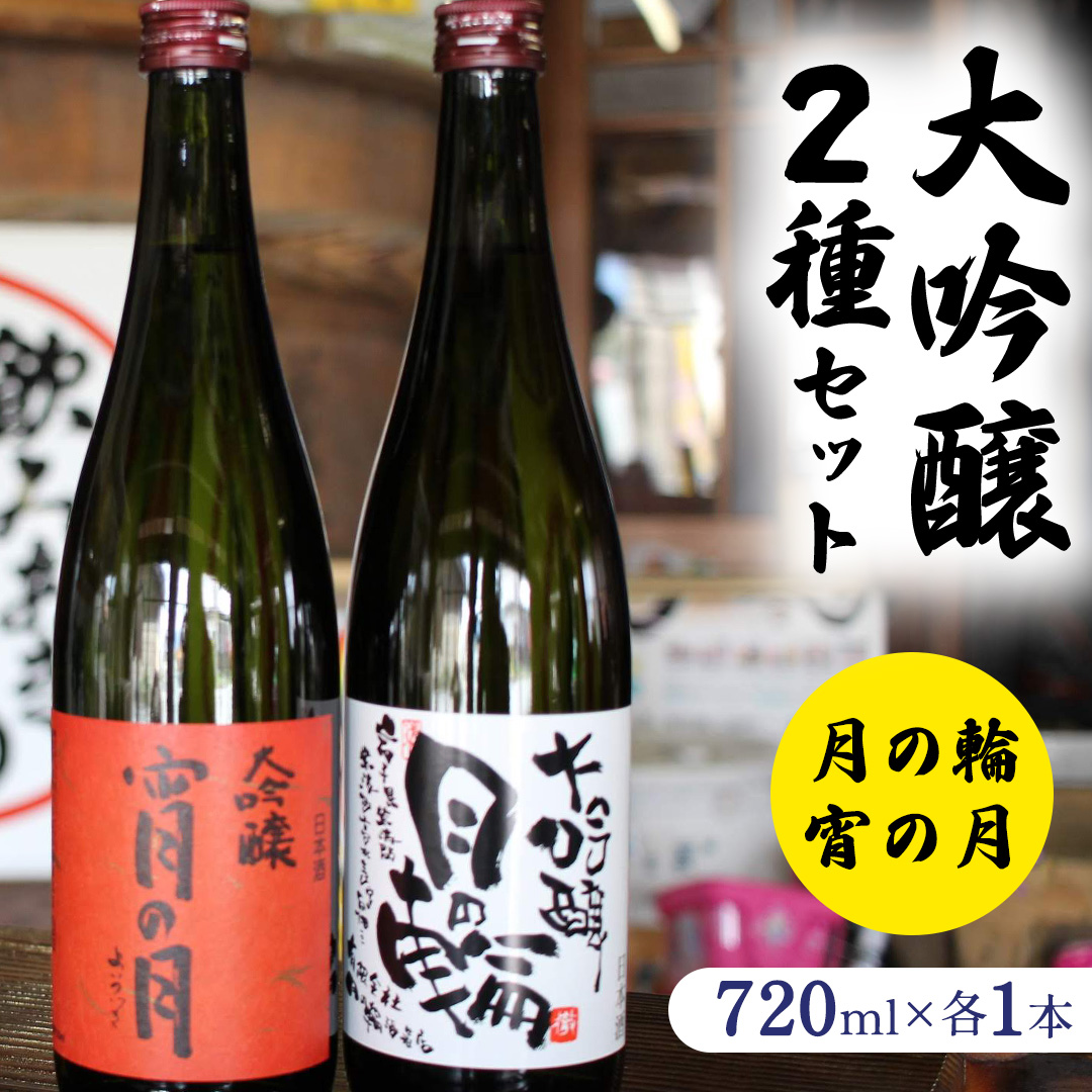【 月の輪 】 大吟醸 2種 セット 宵の月 月の輪  ( 720ml × 2本 )  日本酒 飲み比べ のみくらべ 大吟醸 特定名称酒 吟醸造り 岩手県 つきのわ 山田錦 吟ぎんが 贈り物 贈答 ギフト 晩酌 お燗 酒 お酒 さけ sake SAKE 純米 日本酒セット 地酒セット 酒造 酒蔵 (AW010)
