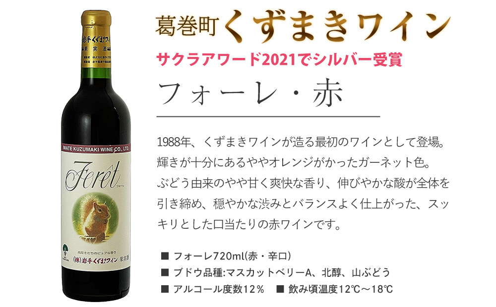 岩手県　矢巾町と葛巻町の人気返礼品 短角牛ハンバーグ3個と受賞歴ワイン「フォーレ赤720ml」セット