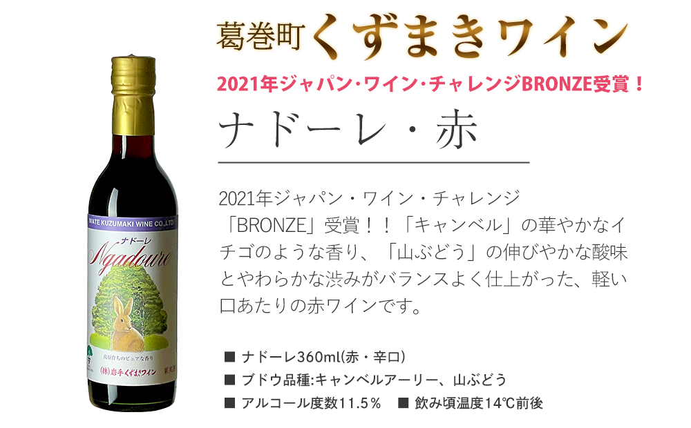 岩手県　矢巾町と葛巻町の人気返礼品 短角牛ハンバーグ6個と受賞歴ワイン「ナドーレ赤360ml」のセット