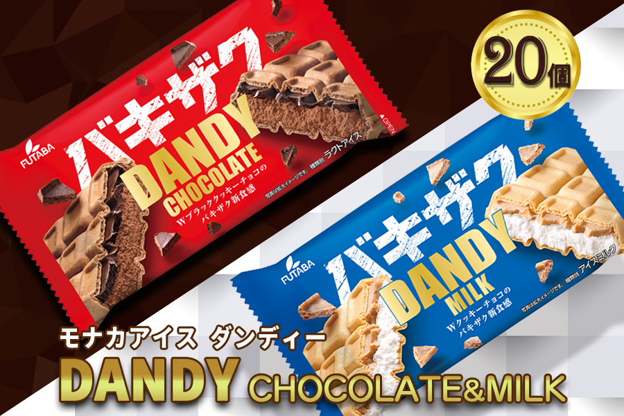 フタバ食品　アイス20個　ダンディーチョコレート＆ミルクセット　2種類各10個