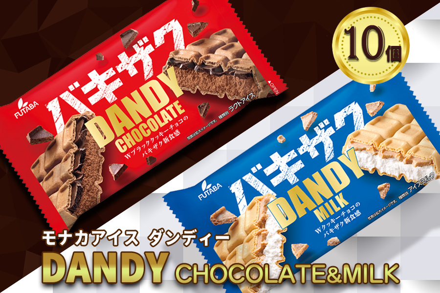 フタバ食品　アイス10個　ダンディーチョコレート＆ミルクセット　2種類各5個