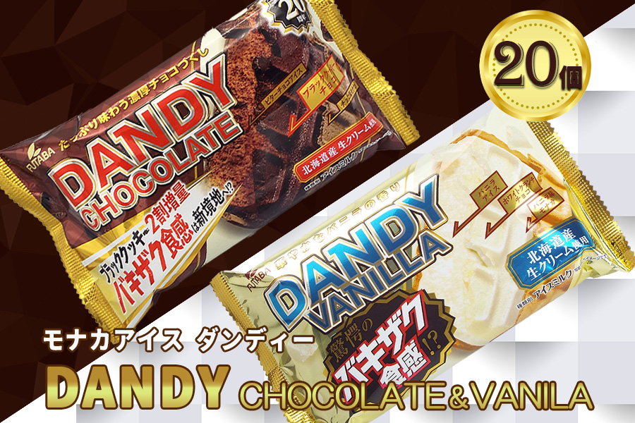 フタバ食品　アイス20個　ダンディーチョコレート＆バニラセット　2種類各10個