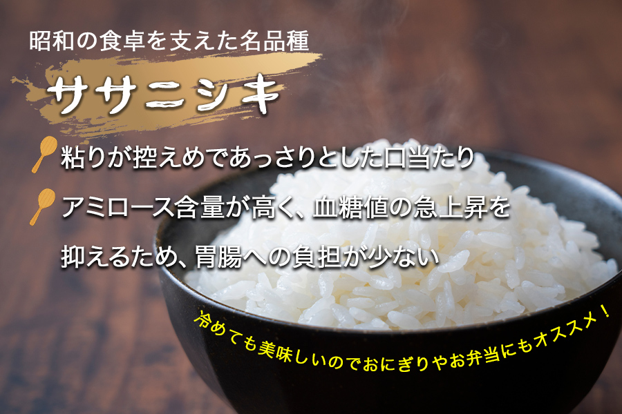 令和7年産　素材の味を引き立てるカラダにやさしいお米　徳田米　ササニシキ玄米　30kg
