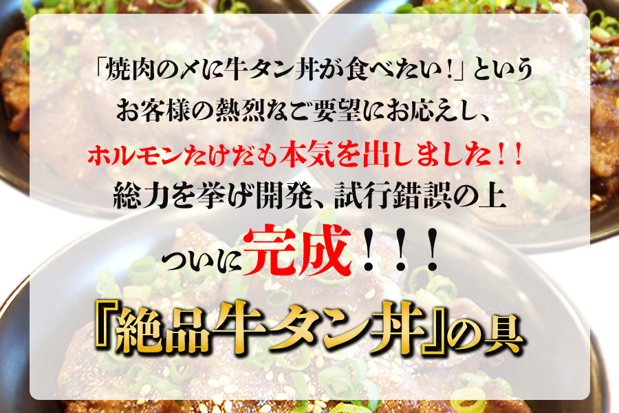 ホルモンたけだ『牛タン丼の具』　4人前(100g×4P)