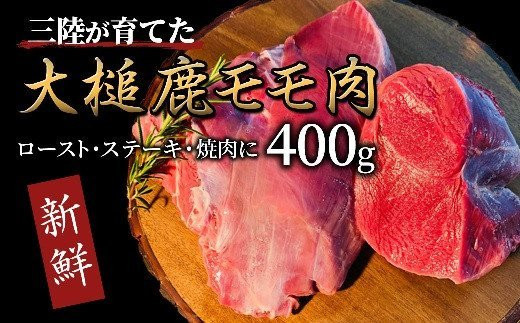 【ジビエ】大槌産 鹿肉（モモ肉200g×2パック計400g）