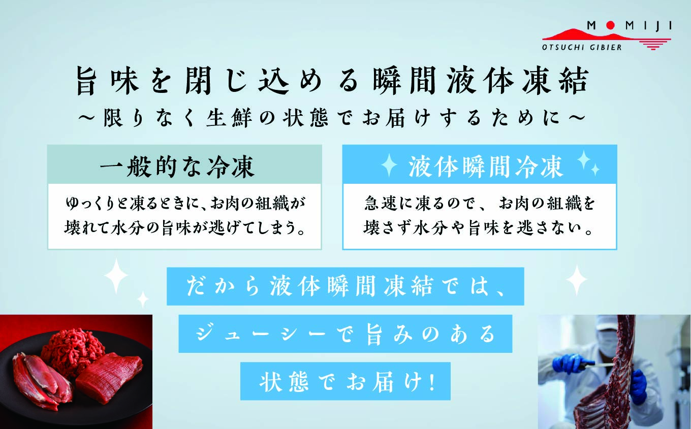 【ジビエ】大槌産 鹿肉(モモ肉 200g×2パック計400g)｜岩手県 大槌ジビエ いわて iwate 三陸 MOMIJI