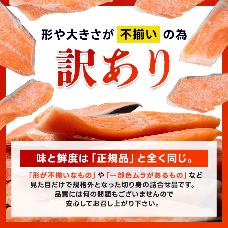 《訳あり》山田町産オランダ島サーモン切り身 約1kg×1袋【長根水産】無添加鮭 魚介類 海鮮 訳アリ 規格外 不揃い さけ サケ 鮭切身 シャケ 切り身 冷凍 家庭用 おかず 弁当 トラウトサーモン 三陸山田 山田町 山田湾 海産品 YD-1029