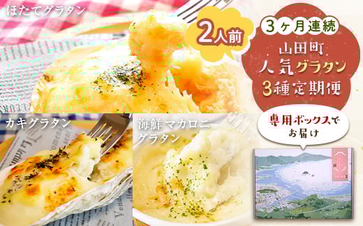 ＜３ヶ月連続でお届け＞大人気！ホタテとカキと海の幸のグラタン定期便 ≪2人前≫ 三陸山田 山田町 詰め合わせ セット 海産物 海産品 酪産物 乳製品 かき ほたて 海鮮  おかず 冷凍 惣菜 加工品 食品 YD-840