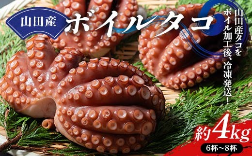 川石水産の山田産ボイルタコ 4kg 三陸山田 山田町 海産品 山田湾 蛸 刺身 タコ飯 海の幸 タコ たこ 魚介 海産物 海鮮 食品 YD-878