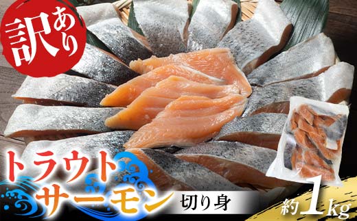 長根水産の 《訳あり》トラウトサーモンの切り身 約1㎏×1袋 鮭 さけ オランダ島 サーモン 三陸山田 山田町 山田湾 海産品 YD-1029