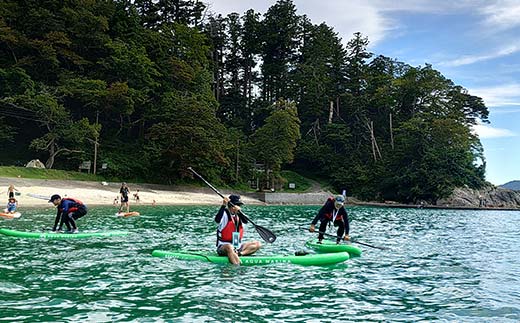山田の海を楽しむサップ体験1～2名様【うみと私と】 三陸山田 山田町 山田湾 荒神 浦の浜 エメラルドグリーン マリンスポーツ 海 レジャー YD-846