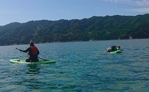 山田の海を楽しむサップ体験3～4名様【うみと私と】 三陸山田 山田町 山田湾 荒神 浦の浜 エメラルドグリーン マリンスポーツ 海 レジャー YD-847
