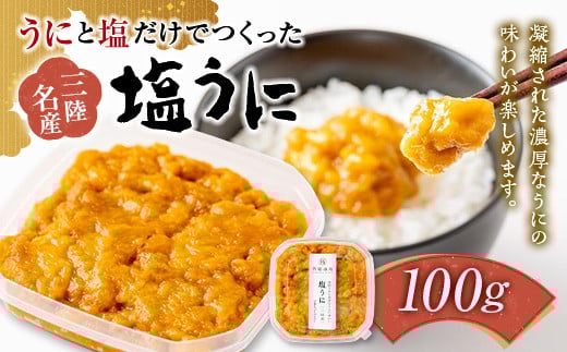 岩手県 菅原商店 うにと塩だけで作る 塩うに 100g   海の幸 ウニ うに 雲丹 魚介 海産物 海鮮 食品 YD-578