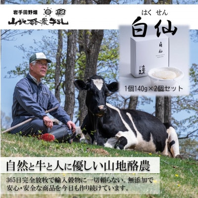 国内外で数々の賞を受賞した【白仙(はくせん)】山地ダブルクリーム　2個セット(140g×2個)【配送不可地域：離島】【1721067】