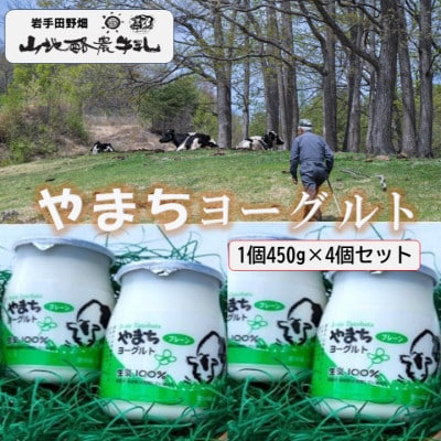 やまちヨーグルト(プレーンタイプ)4個入り(450g×1個)【配送不可地域：離島】【1721060】