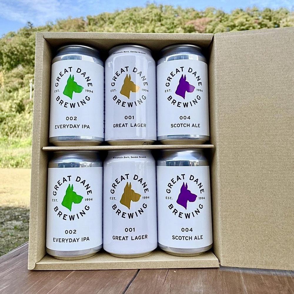 グレートデーンブリューイング 定番3種6缶詰め合わせ ラガービール【クラフトビール 飲み比べ 詰め合わせ ご当地ビール  ビール お酒 さけ 人気 ギフト 父の日 母の日 プレゼント】