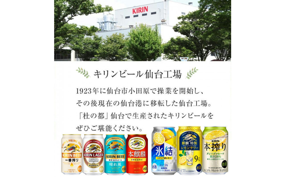 【仙台工場産】キリン 晴れ風 500ml×24缶×1ケース（24本セット）【仙台 お酒 ビール 人気 ギフト 麦 地元産 地元ビール 日本産 酒類 酒好き パーティー用】●