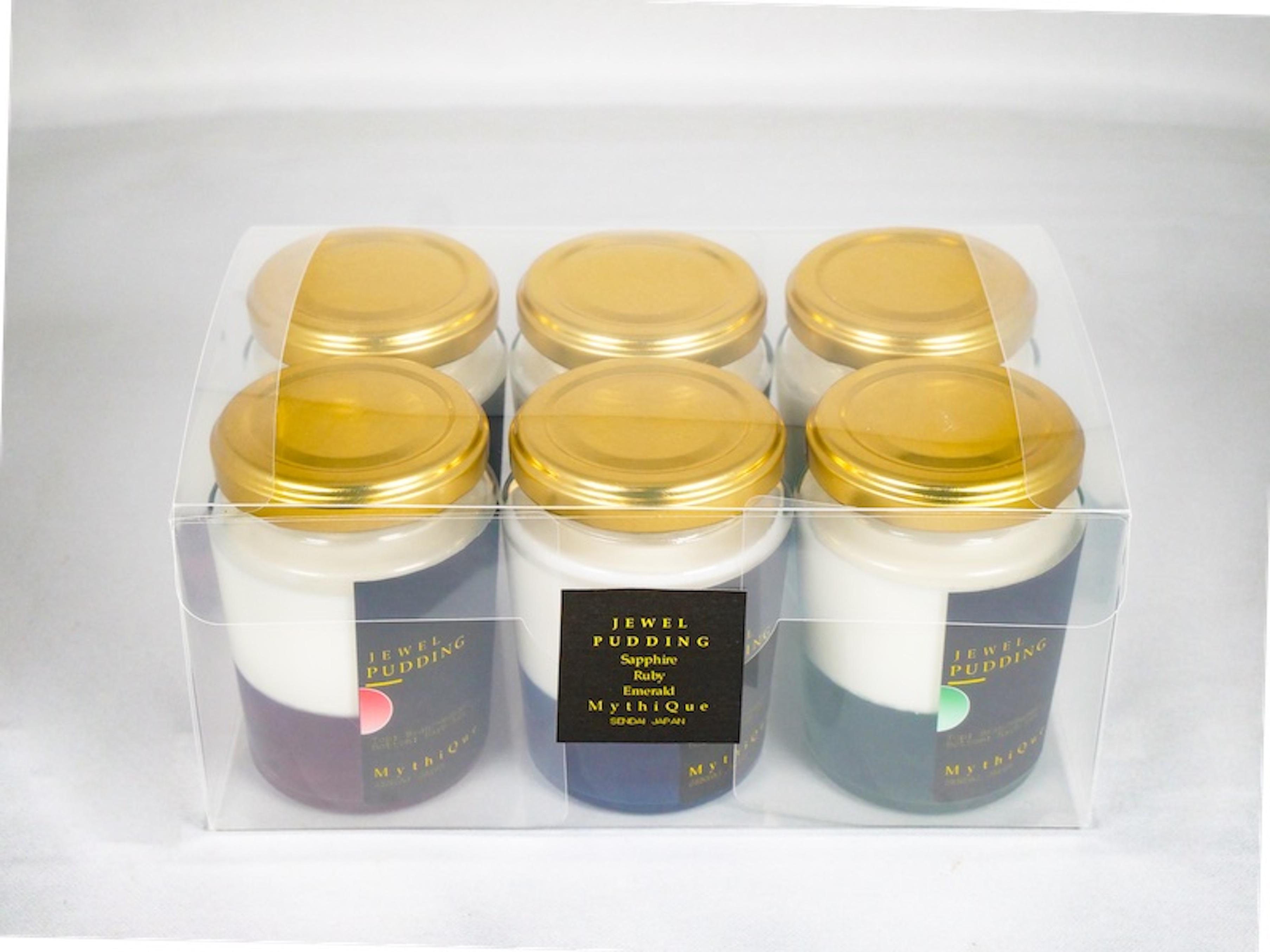 Jewel Pudding ジュエルプリン - Gift Box of 6 piece -　【冷菓子・プリン・ハーブティーゼリー・ブラマンジェ・宝石・スイーツ】