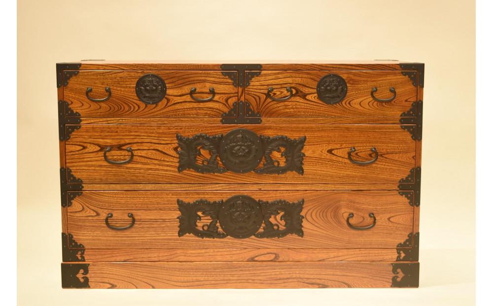 仙台箪笥　整理箪笥L-ロータイプ　拭き漆【伝統 工芸品 タンス たんす 和タンス 仙台】