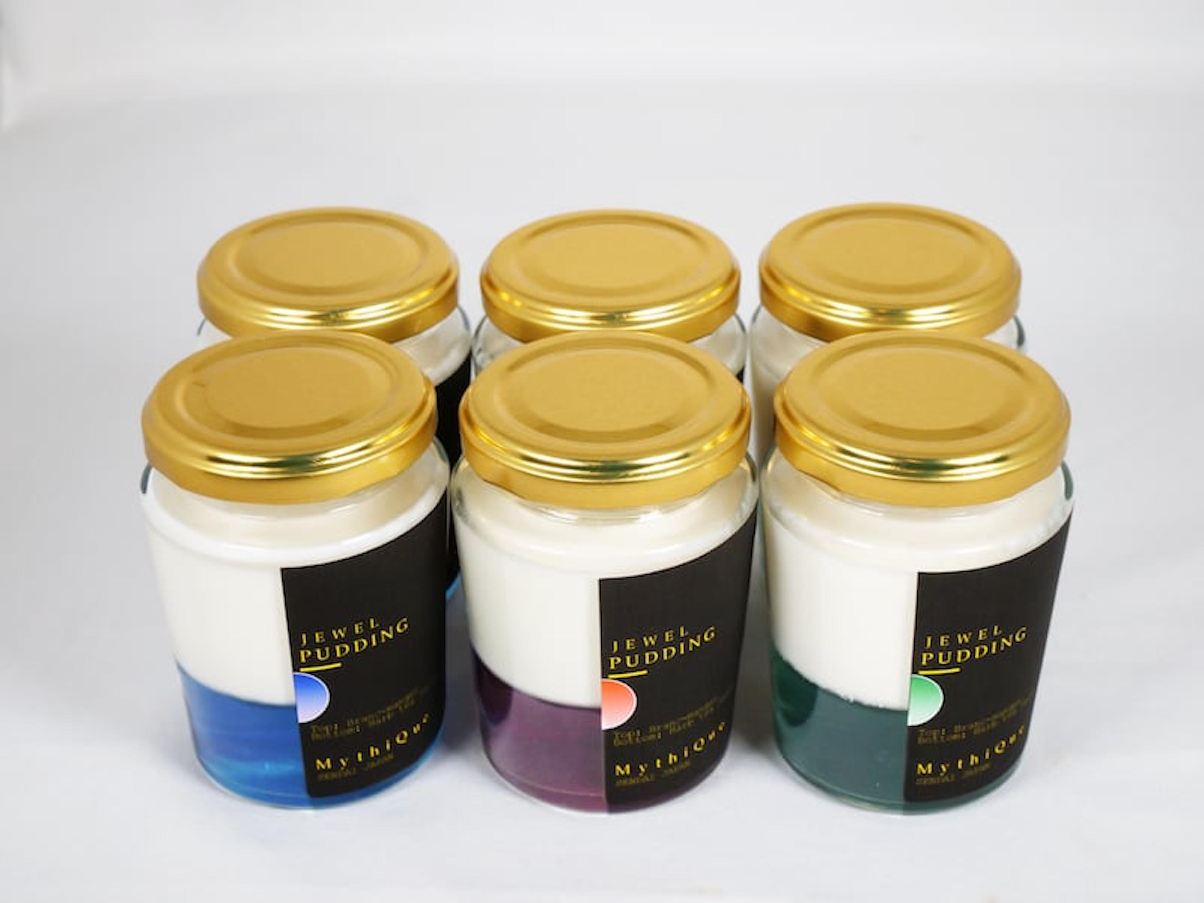 Jewel Pudding ジュエルプリン - Gift Box of 6 piece -　【冷菓子・プリン・ハーブティーゼリー・ブラマンジェ・宝石・スイーツ】