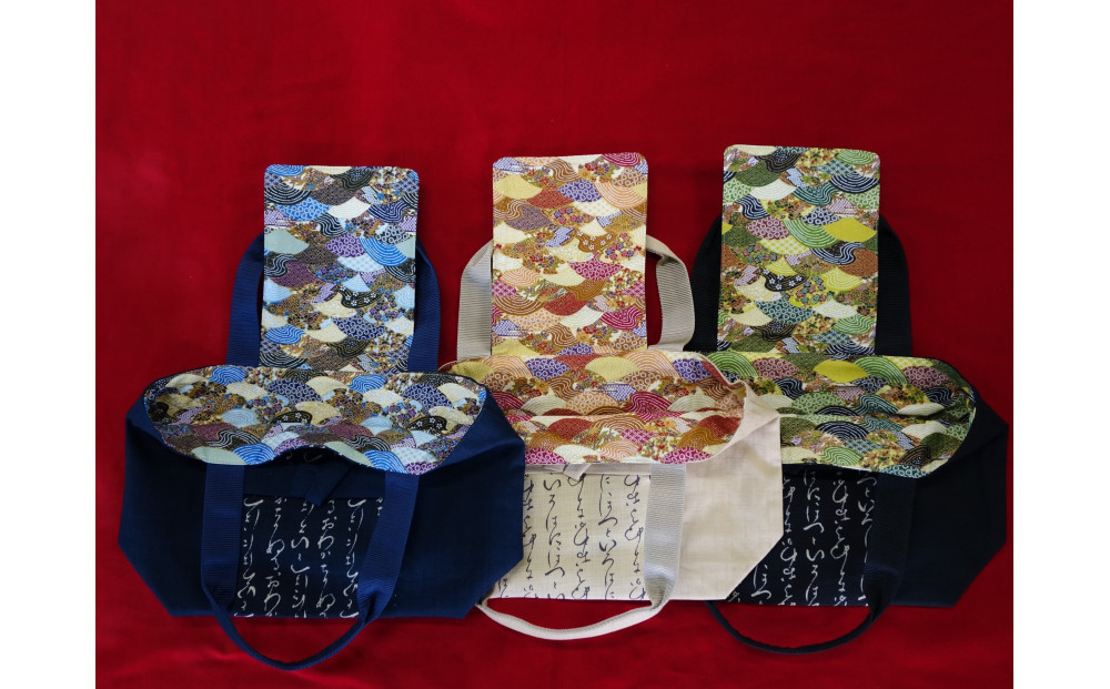 伊達な手提げ袋　よこ型（宮城）黒