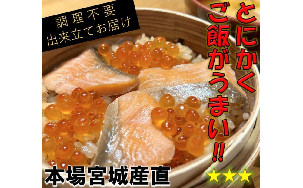 宮城 三陸 本場の味 極上鮭とイクラの味 ご飯が旨い◎鐘崎の「はらこ飯」4P