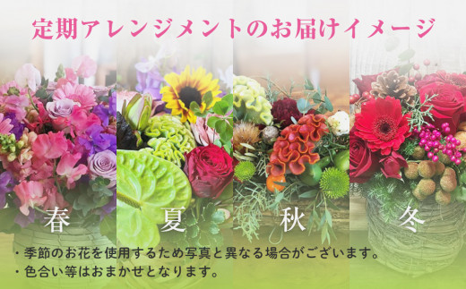＜定期便＞季節の定期便アレンジメント(年4回)  花 生花 フラワー アレンジメント 春夏秋冬