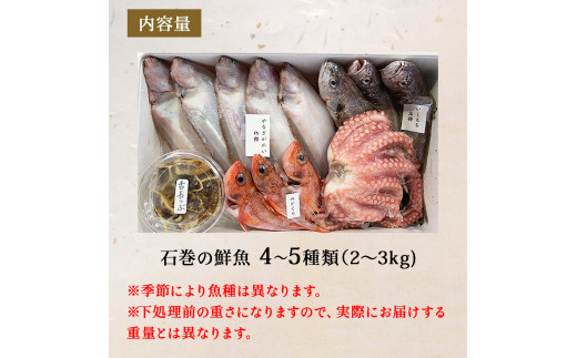鮮魚 詰め合わせ 2～3kg（4～5種）下処理済み 漁師直送! 宮城県産 鮮魚 内臓処理済 お楽しみ 鮮魚ボックス 詰め合わせ 魚 食べ比べ お魚 とれたて 美味しい 新鮮 海鮮 魚介 刺身 焼き魚 煮付け フライ レシピ付 簡単調理 宮城県 石巻市 山神丸 送料無料