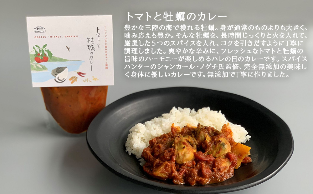 カレー パスタソース ギフトセット ココナッツミルクと牡蠣のカレー トマトと牡蠣のカレー 水蛸とトマトのラグーソース 無添加 レトルトカレー レトルト カレーライス パスタ スパイス 牡蠣 ココナッツ タコ トマト セット モリウミアス 宮城県 石巻市