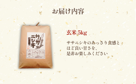 令和6年産 特別栽培米 ササニシキ 玄米 5kg