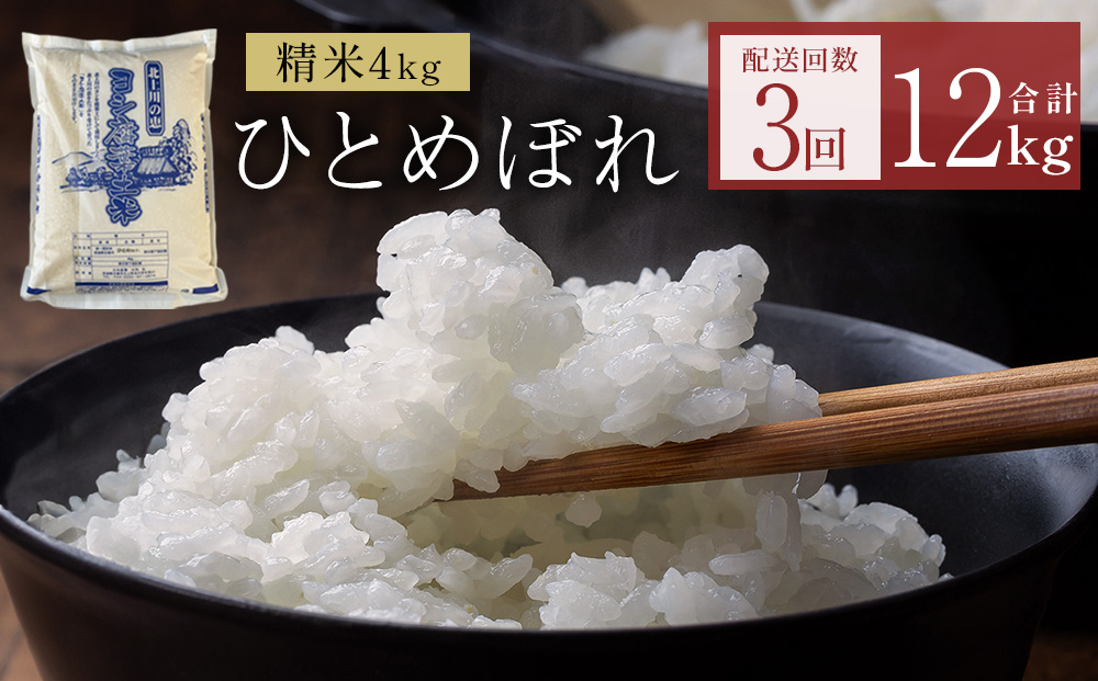米 定期便 令和7年産 ＜ 定期便 ＞ 毎月発送 ヨシ腐葉土米 精米12kg（4kg×3回発送）ひとめぼれ