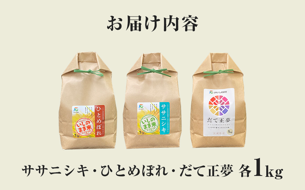 令和6年産　精米３品種食べ比べ