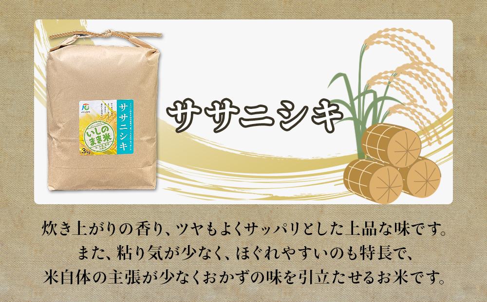 ＜定期便2回・毎月発送＞ ササニシキ いしのまき産米 精米 6kg 3kg×2回