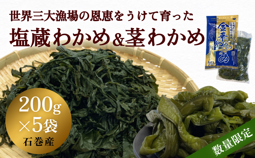 世界三大漁場の恩恵をうけて育った塩蔵わかめ わかめ 三陸わかめ 肉厚 歯応え 茎わかめ (中)