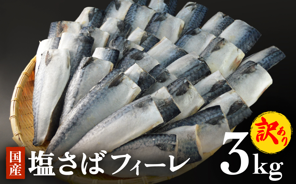 さば 〈 訳あり 〉 国産 塩さば フィーレ 3kg 冷凍 さば 切身 フィレ 鯖 わけあり 不揃い 急速冷凍 新鮮 魚 青魚 鯖フィレ サバフィーレ 塩鯖 さば 切り身 焼き魚 焼魚 おかず 宮城県 石巻市