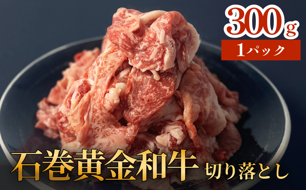 牛肉 石巻 黄金 和牛 切り落とし 300g×1P 赤身 国産 美味しい 使いやすい 小分け 肉　
お肉 細切れ おかず すき焼き 焼肉 冷凍