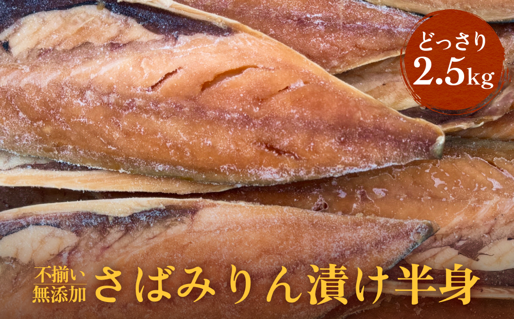 不揃い 訳あり 無添加さばみりん漬け半身（ どっさり 2.5kg ） サバ 鯖 冷凍 おかず 簡単調理 保存料着色料不使用