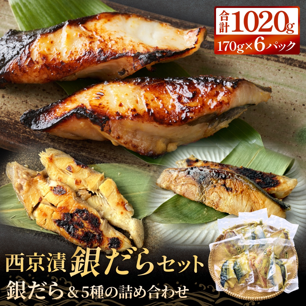 西京漬 銀だらセット 6種 冷凍 漬け魚 詰め合わせ 西京焼き 西京漬 惣菜 小分け 漬け 焼魚 銀だら 西京焼 銀鱈 ぎんだら たら 魚 おかず お魚 ご飯のお供 食べ比べ  和食 惣菜 宮城県 石巻 石巻市