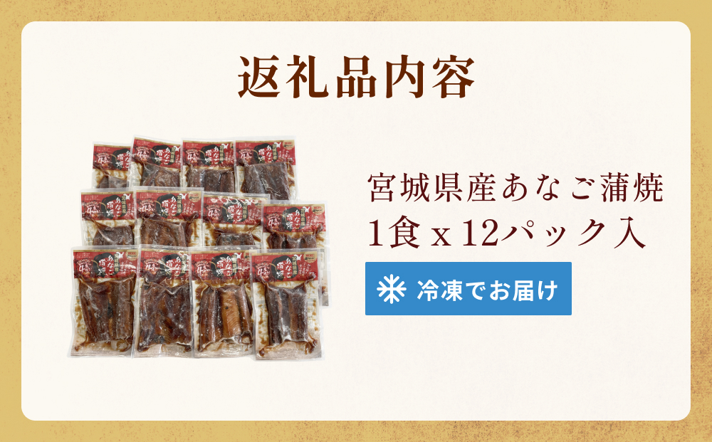 宮城県産あなご蒲焼（1食）12入 冷凍 小分け 穴子 アナゴ 蒲焼き 魚 お魚 丼 寿司 おかず