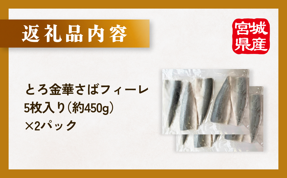 とろ金華さばフィーレ 5枚入 × 2パック 腹骨取り 金華さば さば 鯖 サバ フィレ 半身 切身 魚 魚介 海鮮 魚介類 急速冷凍