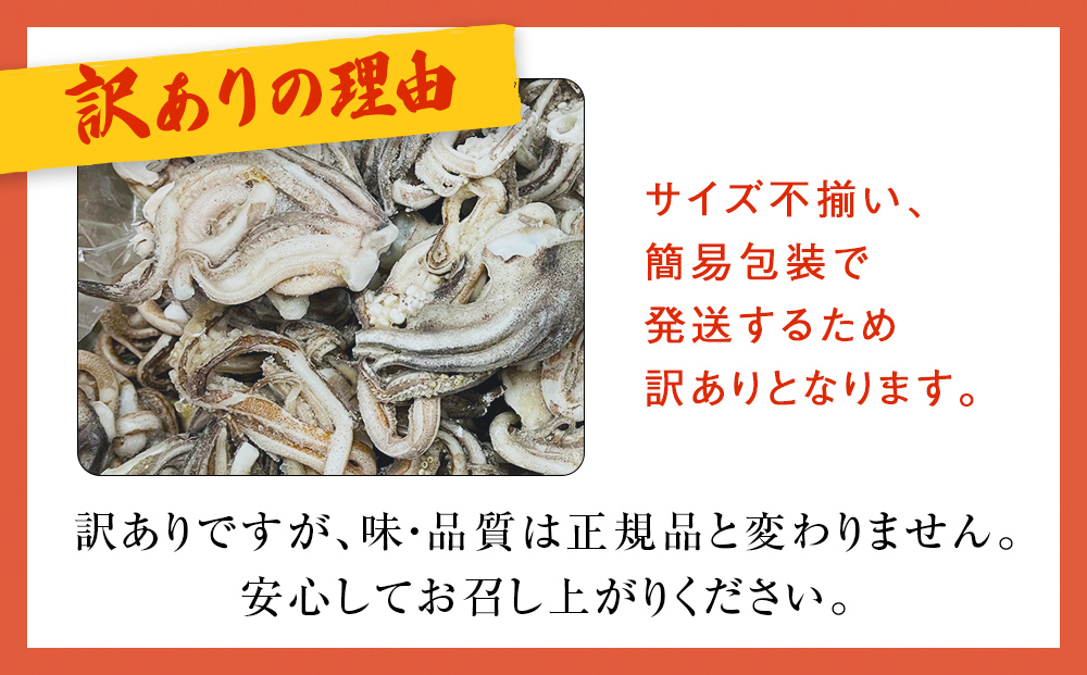 訳あり 石巻産スルメイカゲソ 2kg 4月配送 冷凍 国産 いか 下足 おつまみ ゲソ天 焼イカ おかず