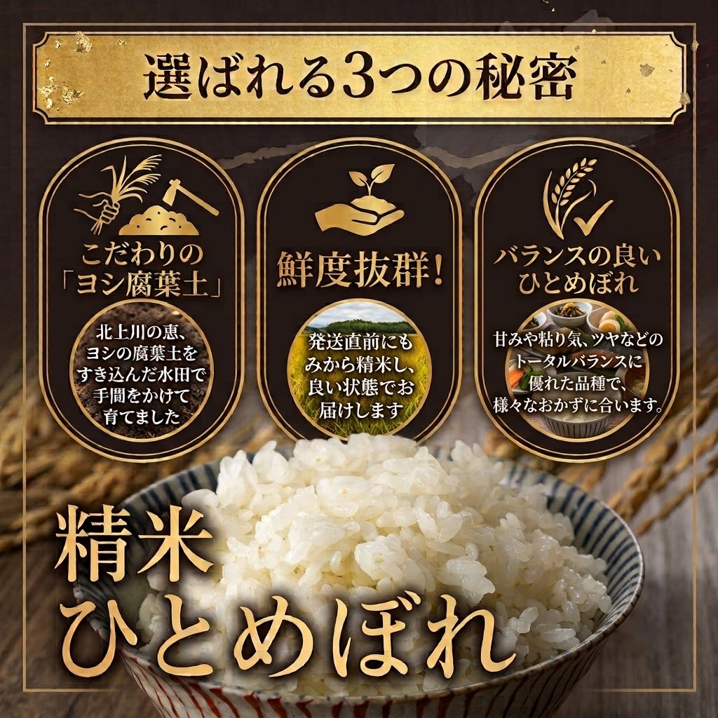 米 令和7年産 ひとめぼれ 精米 5kg 単品 こめ コメ お米 ご飯 白米 ヒトメボレ 特別栽培米 減農薬栽培 ヨシ腐葉土米 ブランド米 国産 ごはん ライス お弁当 おにぎり 宮城県 石巻市 宮城 石巻