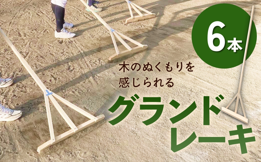 グランドレーキ 6本 グランド レーキ 手作り 整備 土ならし ヒバ 木材