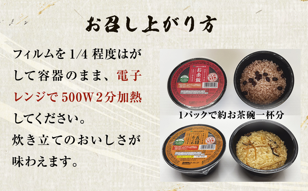 パックご飯２種セット 160g 12個 赤飯 五目ごはん ご飯 ご飯パック 炊飯パック 簡単調理 備蓄 非常食