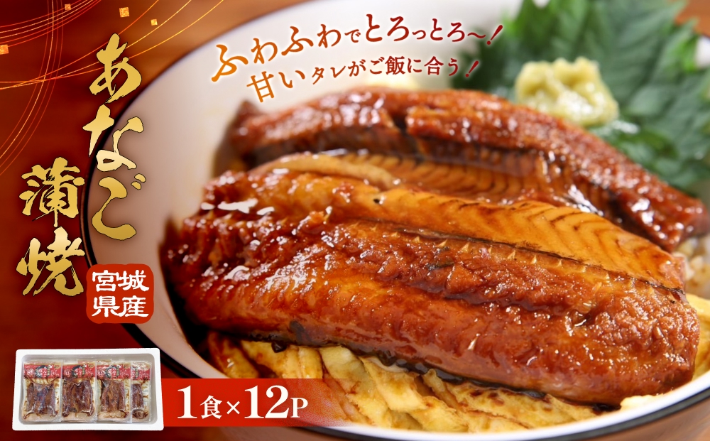 宮城県産あなご蒲焼（1食）12入 冷凍 小分け 穴子 アナゴ 蒲焼き 魚 お魚 丼 寿司 おかず 防災減災