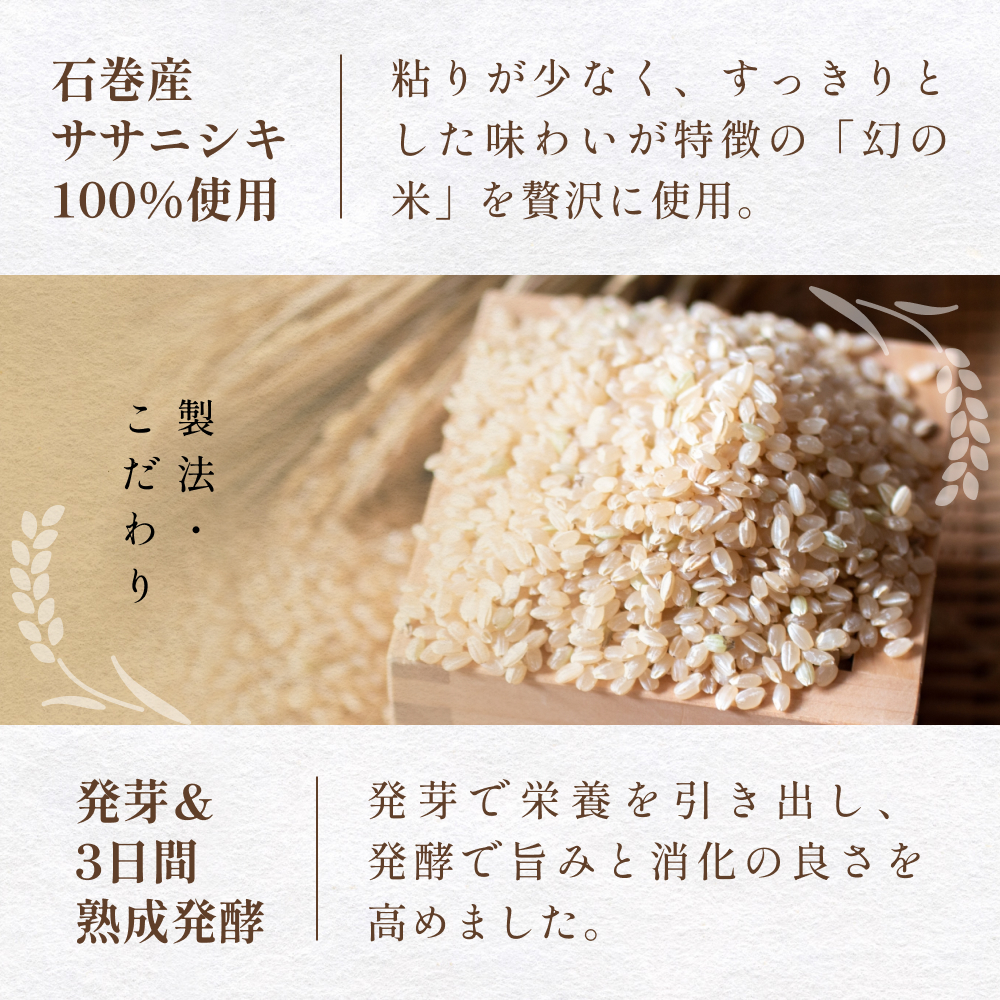 【常温】3日熟成発芽発酵玄米ご飯パック 30食 幻の米@石巻産ササニシキごはん