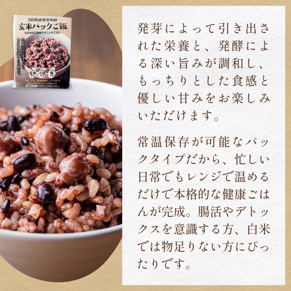 【常温】3日熟成発芽発酵玄米ご飯パック 60食 幻の米@石巻産ササニシキごはん