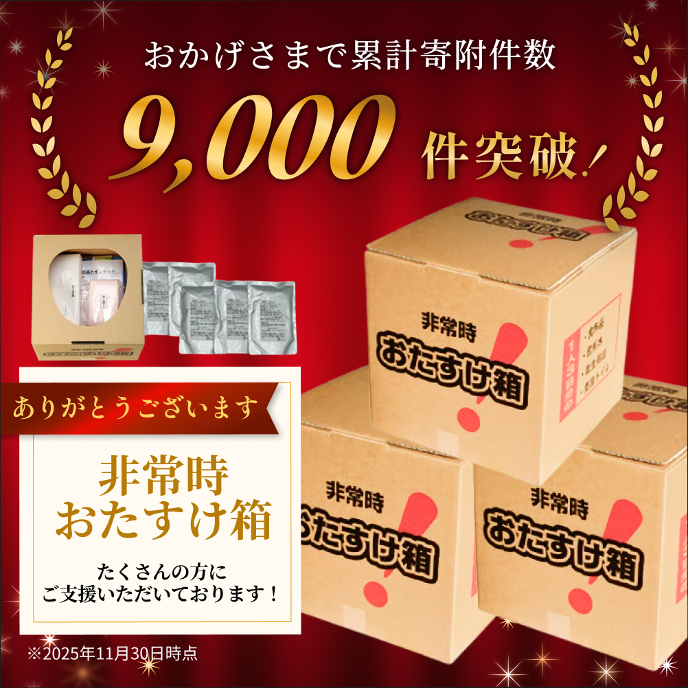 防災グッズ 非常時 おたすけ箱（1人3日分）1箱 防災グッズ 防災セット トイレ 水 備蓄 非常用 簡易 非常食 生活関連水 簡易トイレ 防災食 非常時持ち出し 避難グッズ 5年保存 長期保存 災害 石巻 宮城県 石巻市 送料無料 防災減災