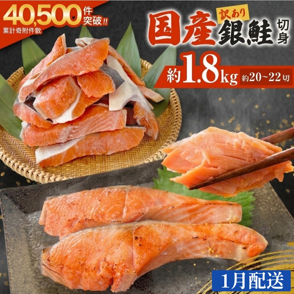 【1月配送】 訳あり 国産 銀鮭 1.8kg 定塩 切身｜ 冷凍 鮭 サーモン 不揃い ご家庭用 塩鮭 しゃけ シャケ 焼き魚 宮城県 石巻市 魚介類 魚 海産物